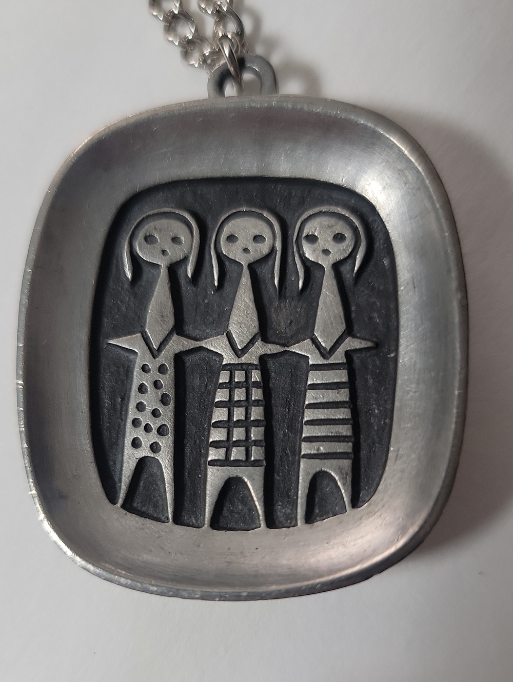 Vintage Signed Roland Landerholm Pewter Pendant